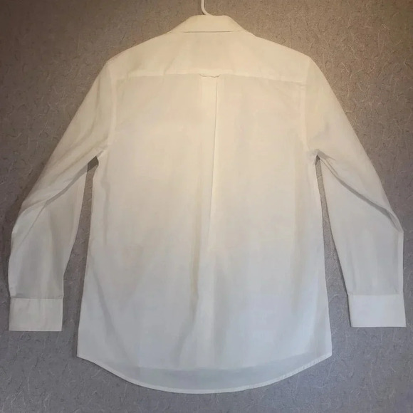 George Men's White Long Sleeve Button Down Dress  Shirt Size 15 - Picture 6 of 11